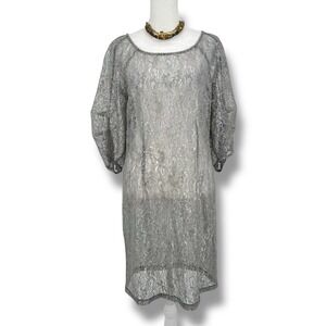 Beth Bowley Y2K Sheer Mesh Net Tunic Dress Top M Fairycore Whimsygoth Art Glam